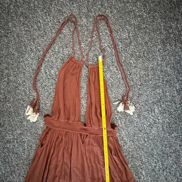 Free People Look into the Sun Terracotta Backless Maxi Dress Cut out Size Small - Picture 4 of 12